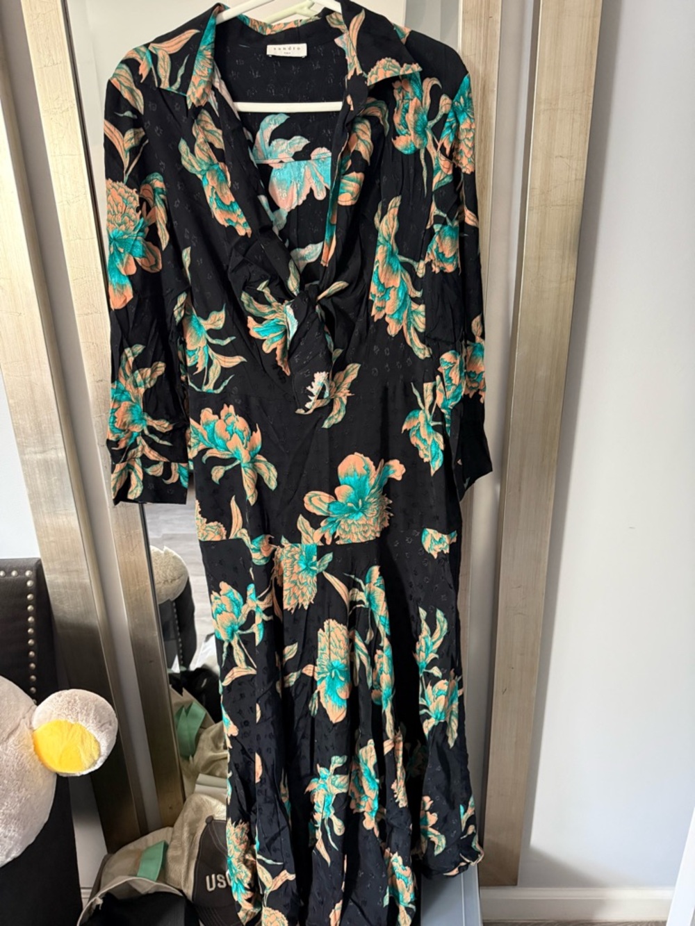 Sandro Blair floral knot dress size 42